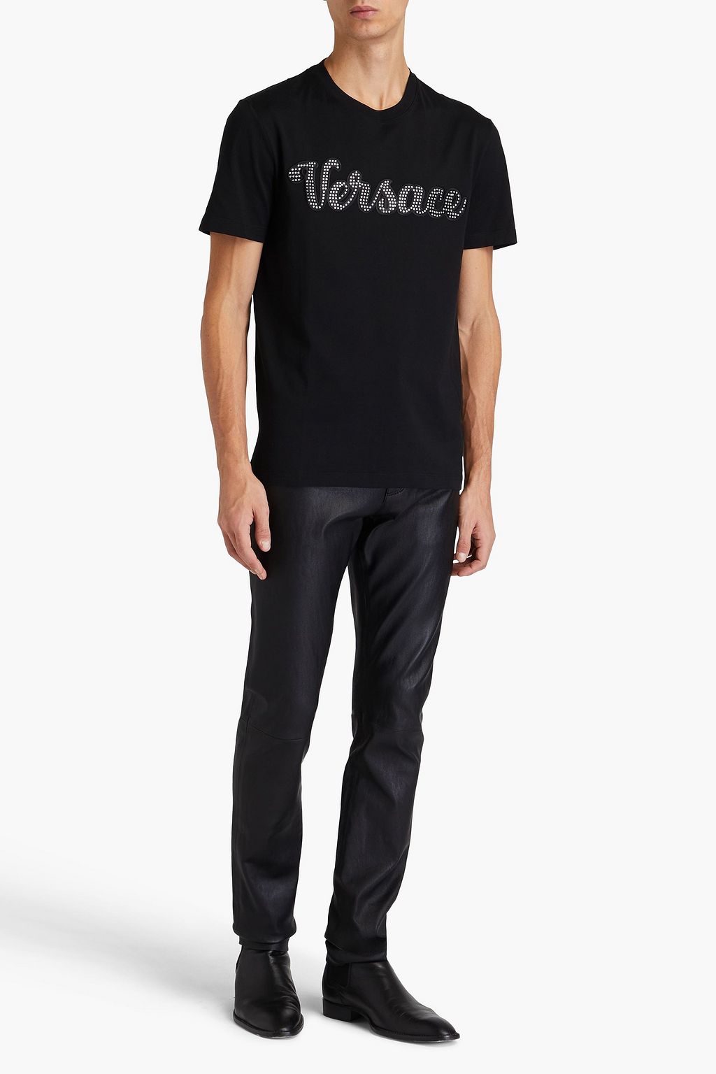 VERSACE تي شيرت من القطن والجيرسي بتصميم مزركش