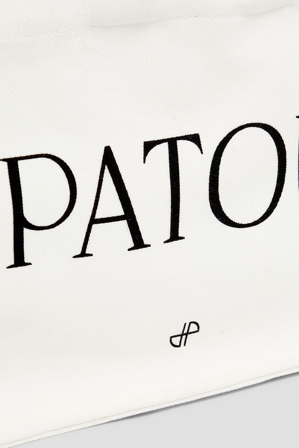 PATOU حقيبة توت من الكنفا مزينة بطبعة شعار العلامة
