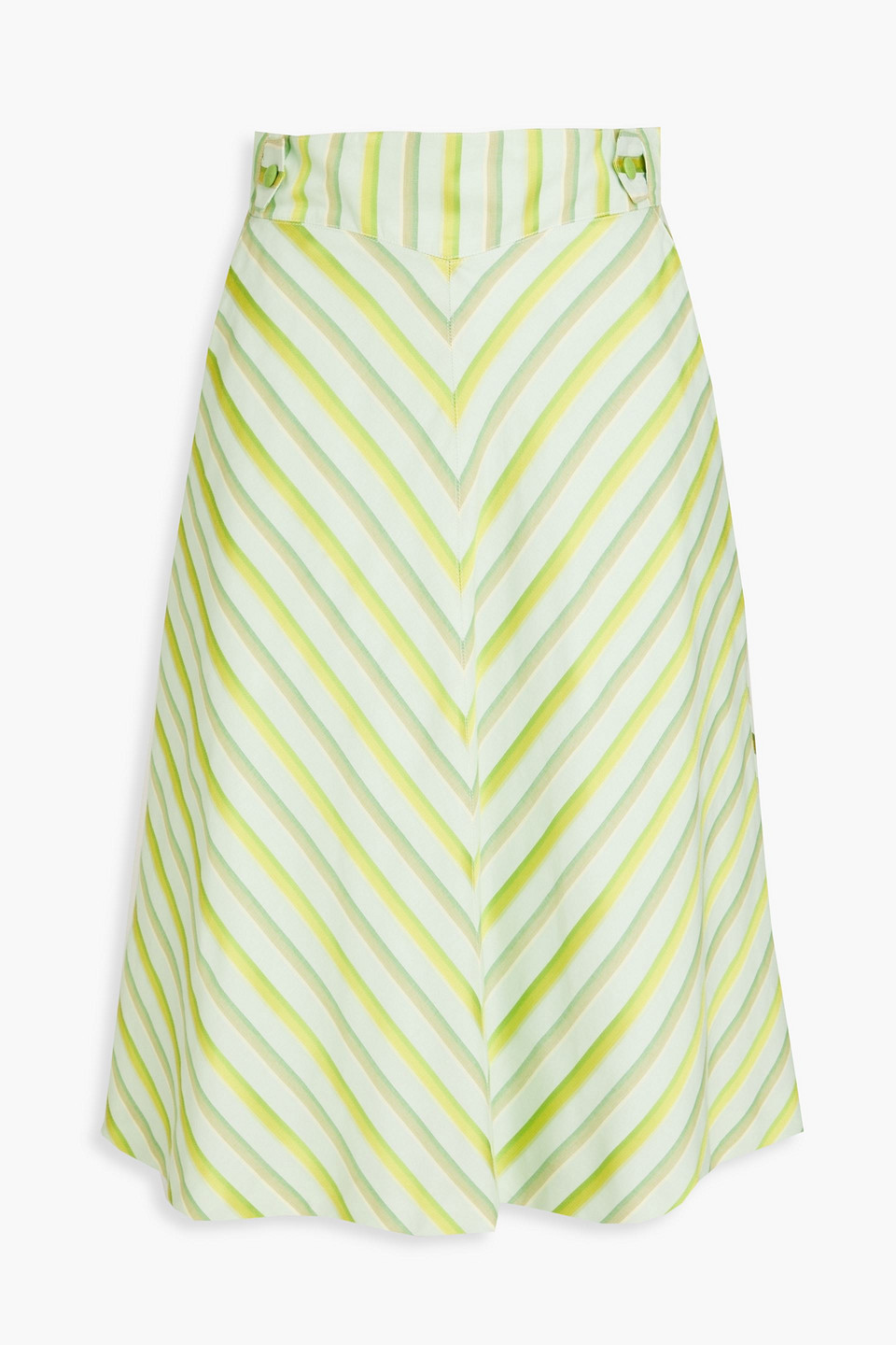 Etro Striped Cotton-blend Jacquard Skirt In Mint