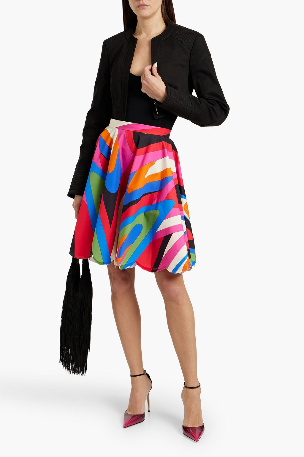 PUCCI Printed cotton-poplin skirt