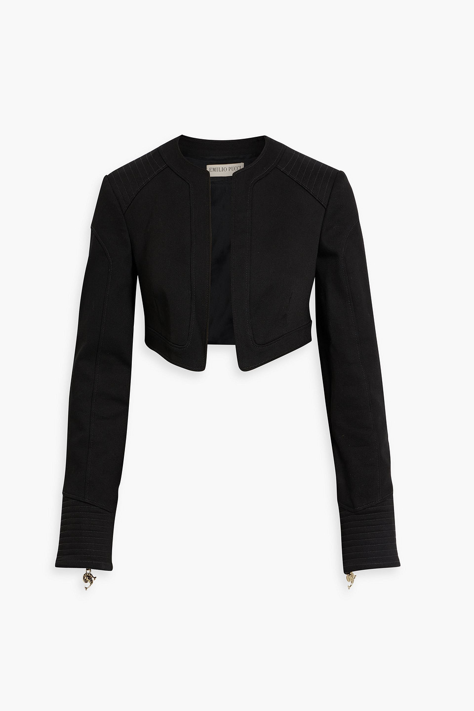 Pucci Cropped Cotton-blend Drill Jacket In Black