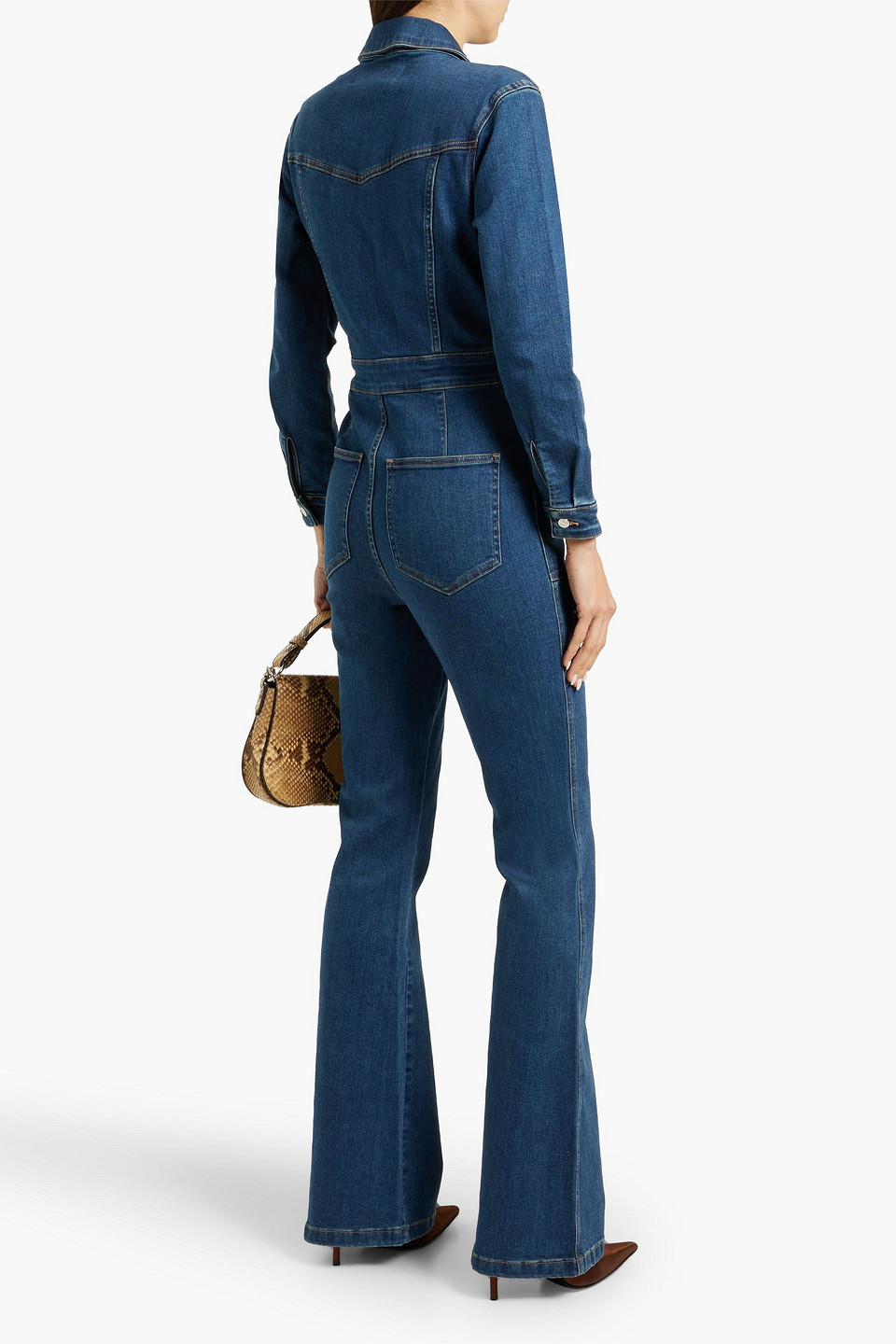 VERONICA BEARD FOLLIE DENIM FLARED JUMPSUIT