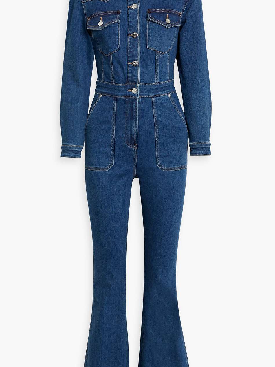 follie denim flared jumpsuit