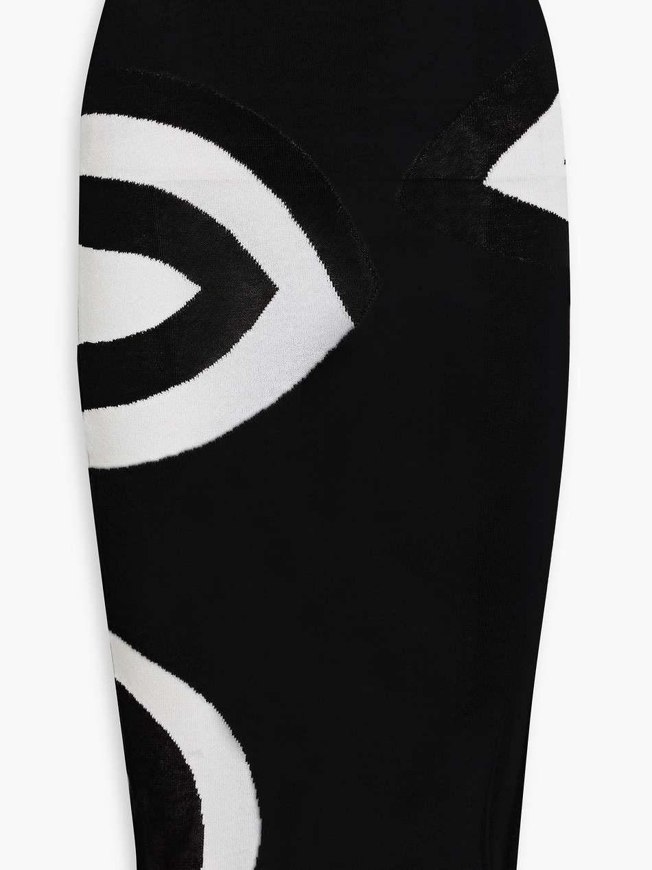 jacquard-knit cotton-blend pencil skirt