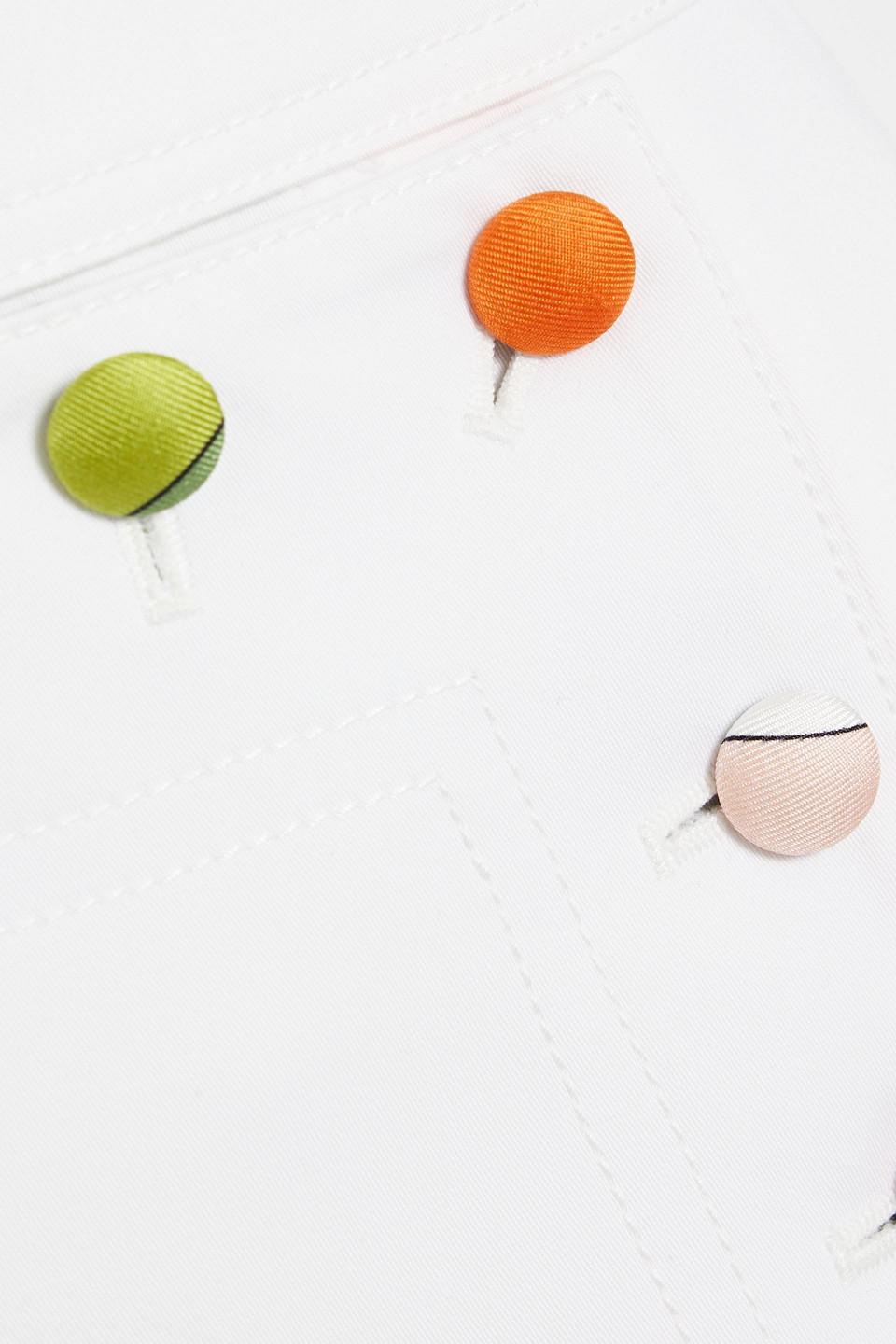 Pucci Button-detailed Cotton-blend Shorts In White