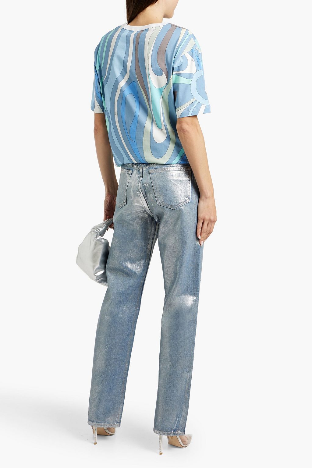 PUCCI Appliquéd printed cotton-jersey T-shirt