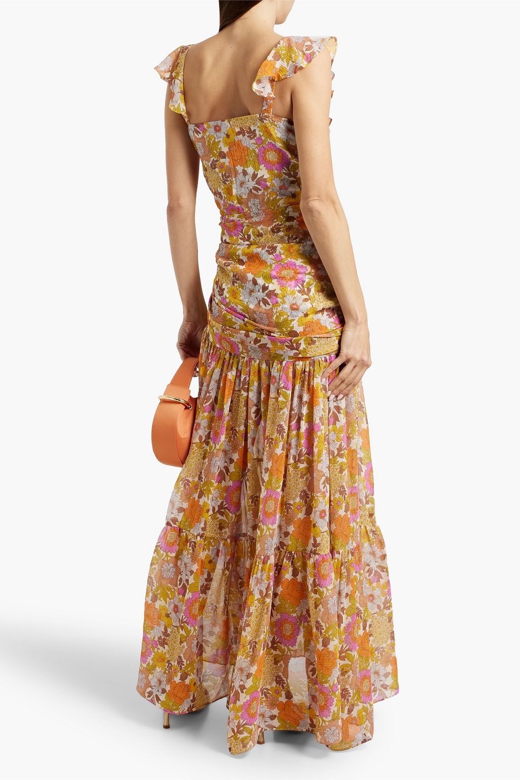 VERONICA BEARD Alanah ruffled floral-print silk-georgette maxi dress