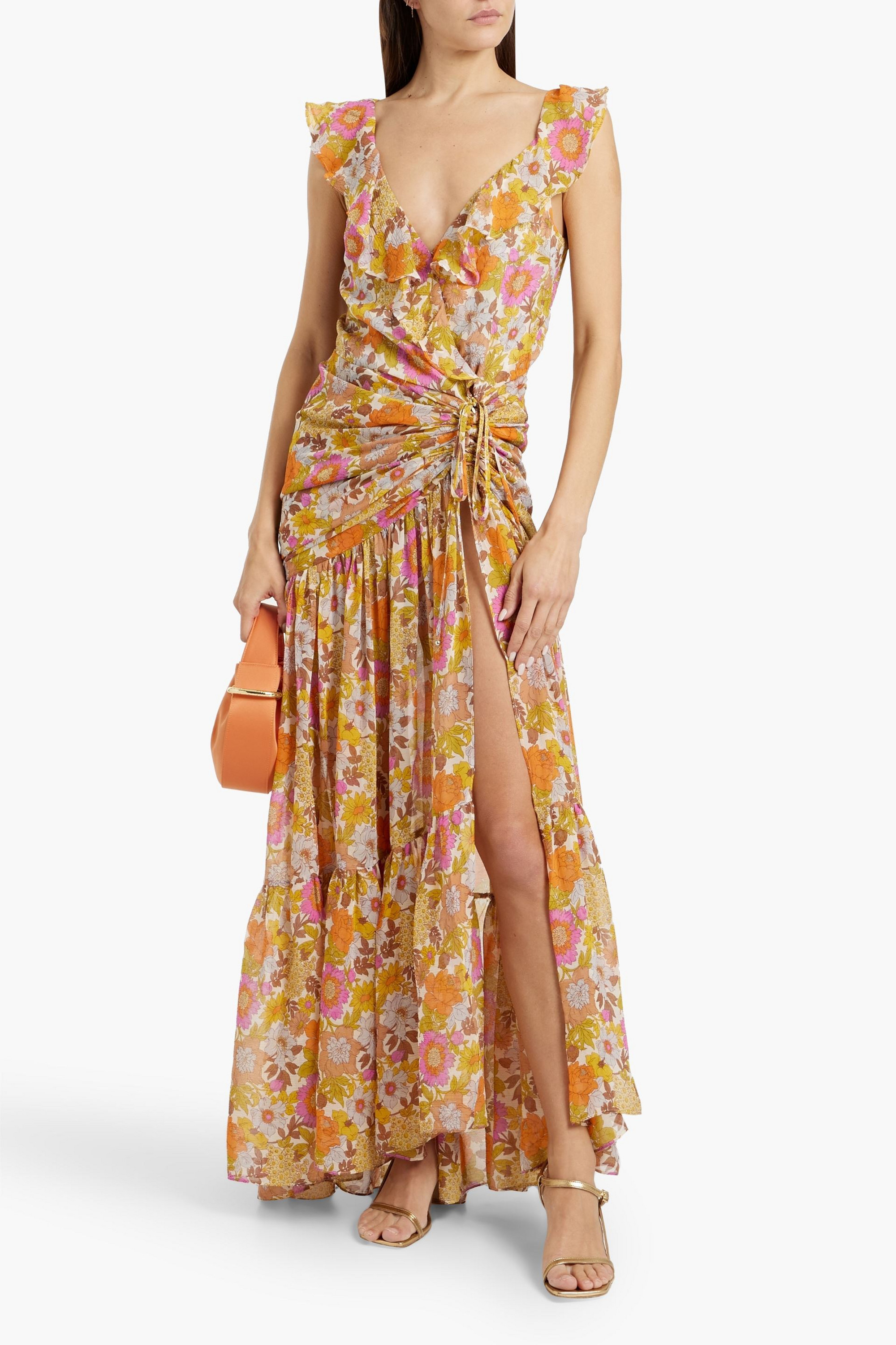 Veronica Beard Alanah ruffled floral-print silk-georgette maxi dress