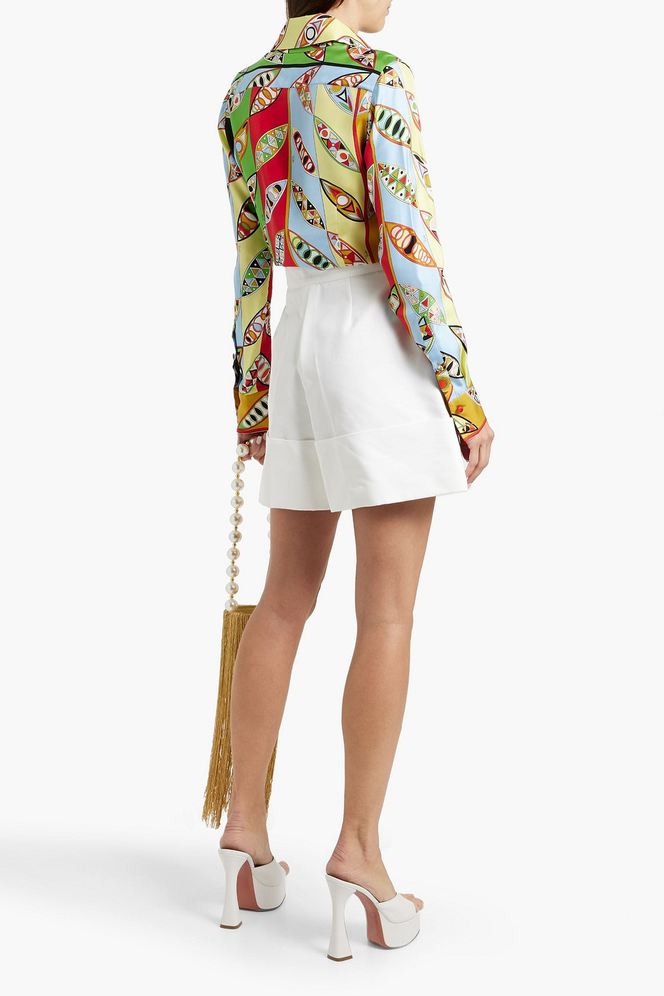 Pucci Printed Silk-twill Shirt In Yellow