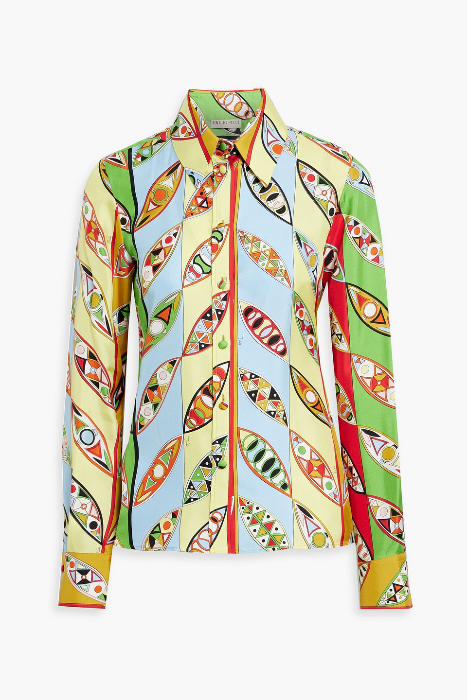 Pucci Printed Silk-twill Shirt In Yellow