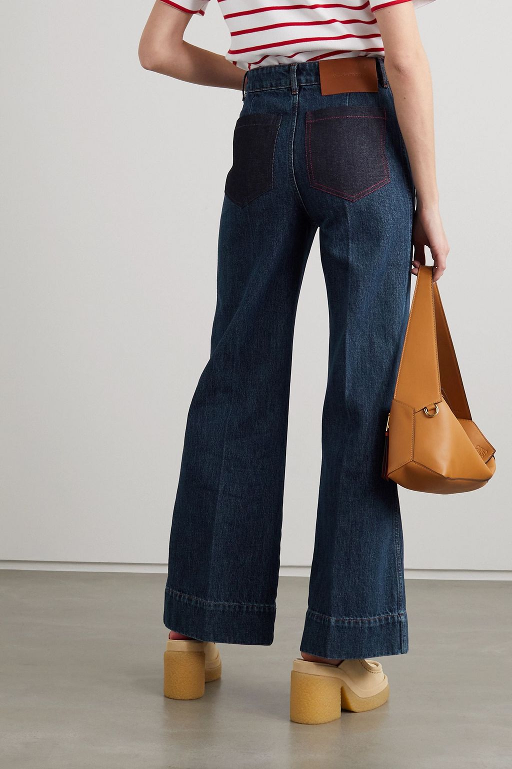VICTORIA BECKHAM Alina patchwork wide-leg jeans