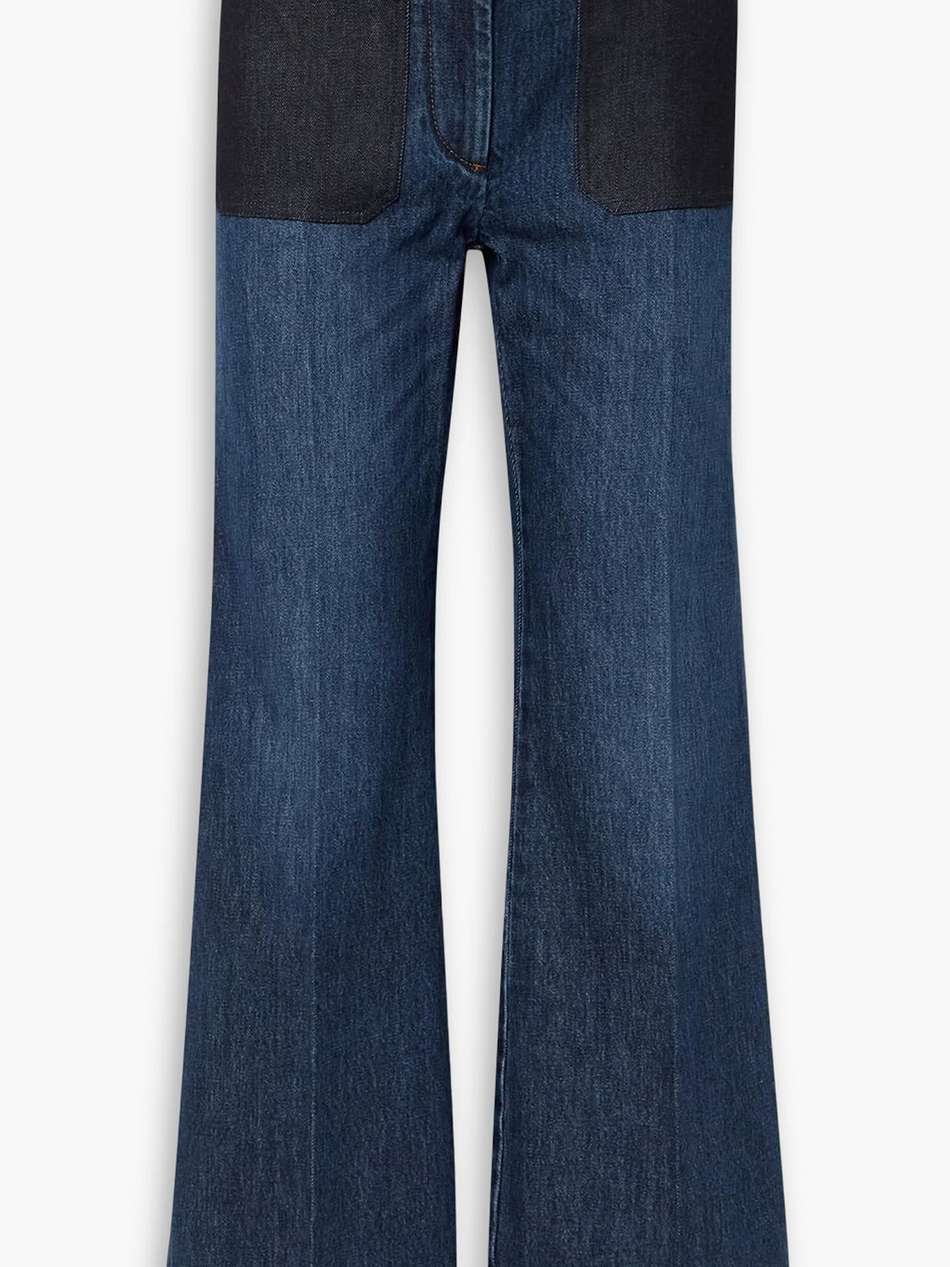 alina patchwork wide-leg jeans