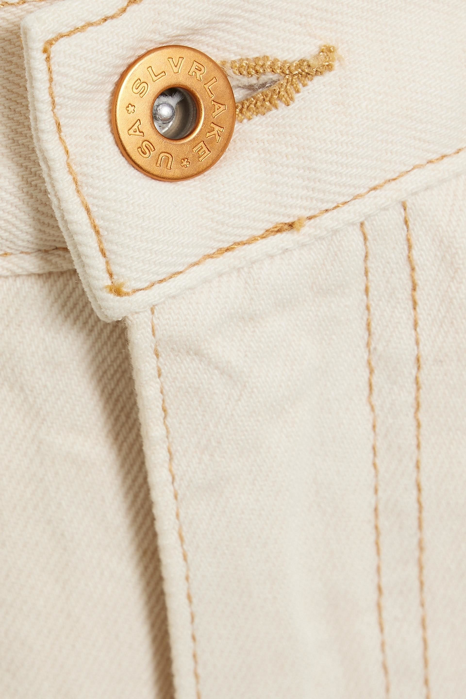 Shop Slvrlake Re-work Grace Paneled High-rise Wide-leg Jeans In Cream