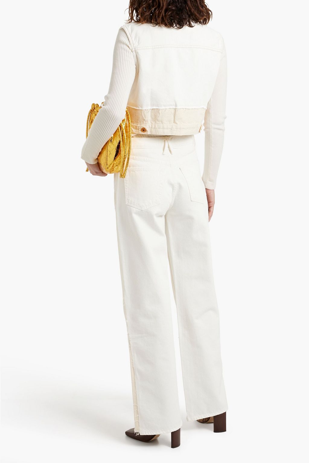 SLVRLAKE Re-work Grace paneled high-rise wide-leg jeans