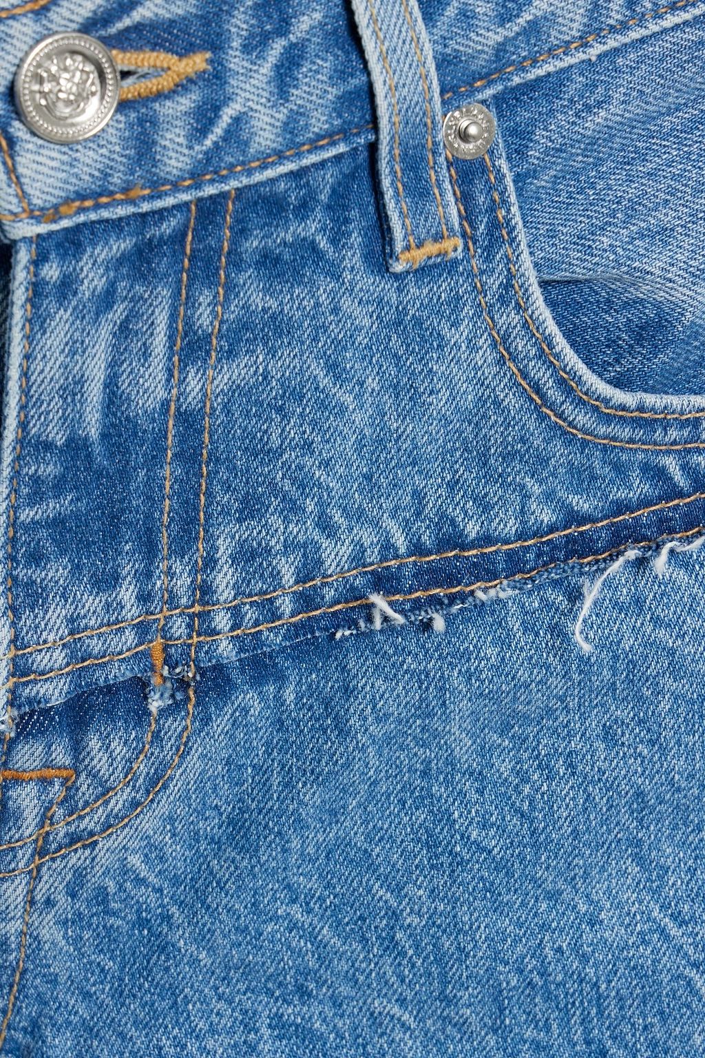 SLVRLAKE Mica paneled low-rise wide-leg jeans