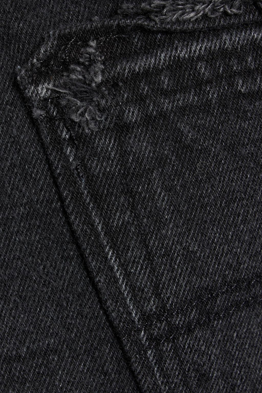 EB DENIM Vintage Unraveled distressed high-rise straight-leg jeans