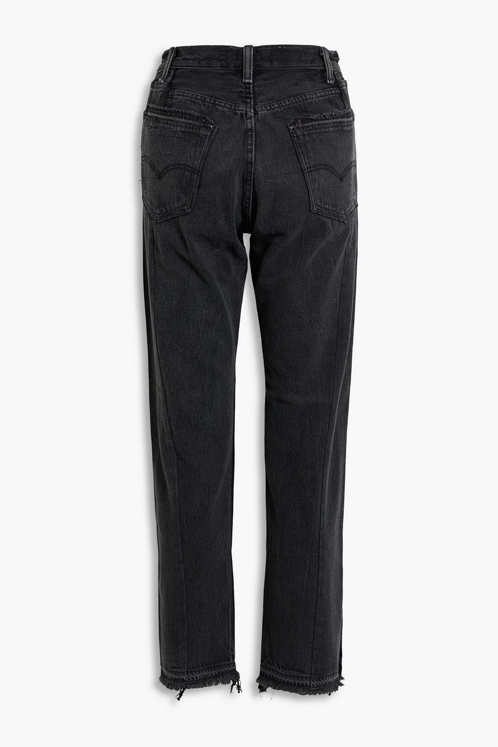 EB DENIM Vintage Unraveled distressed high-rise straight-leg jeans