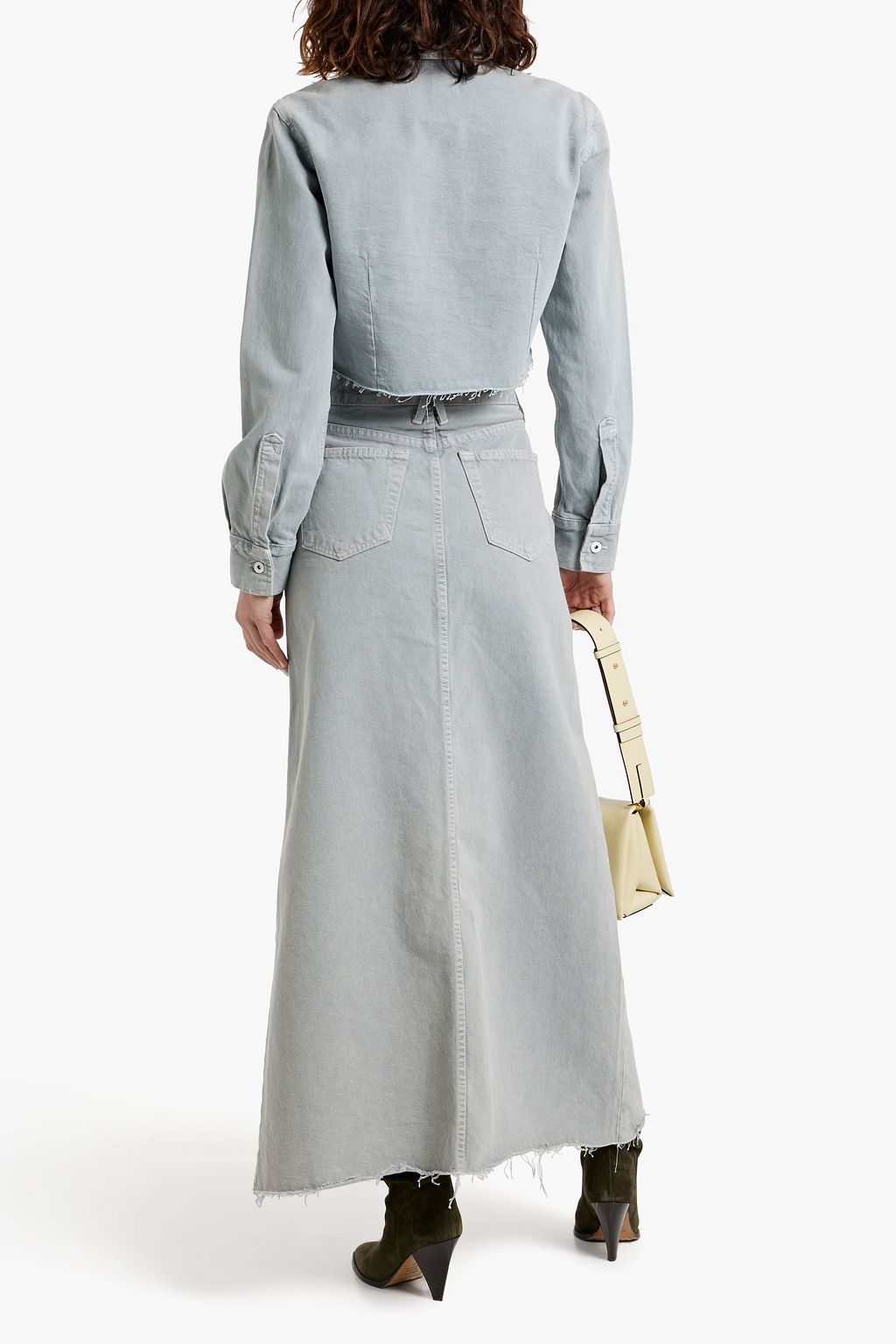 SLVRLAKE Cropped frayed denim shirt