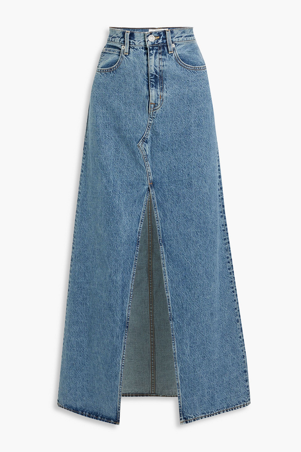 Slvrlake Dallas Denim Maxi Skirt In Mid Denim