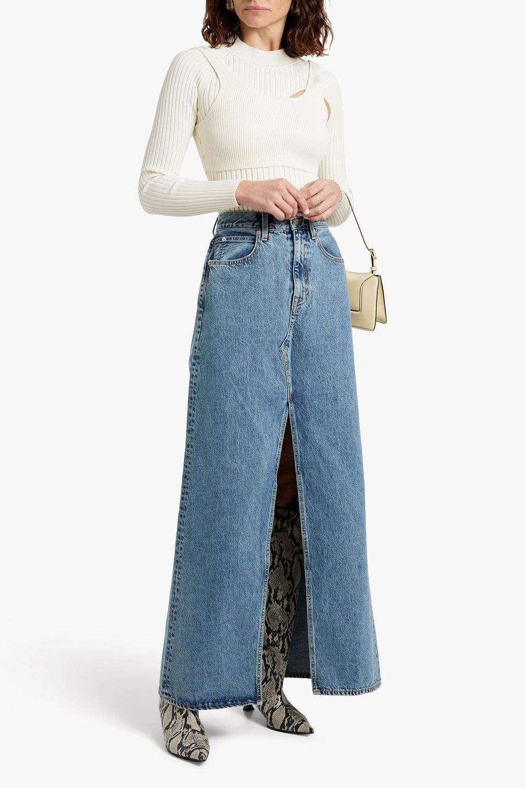 SLVRLAKE Dallas denim maxi skirt