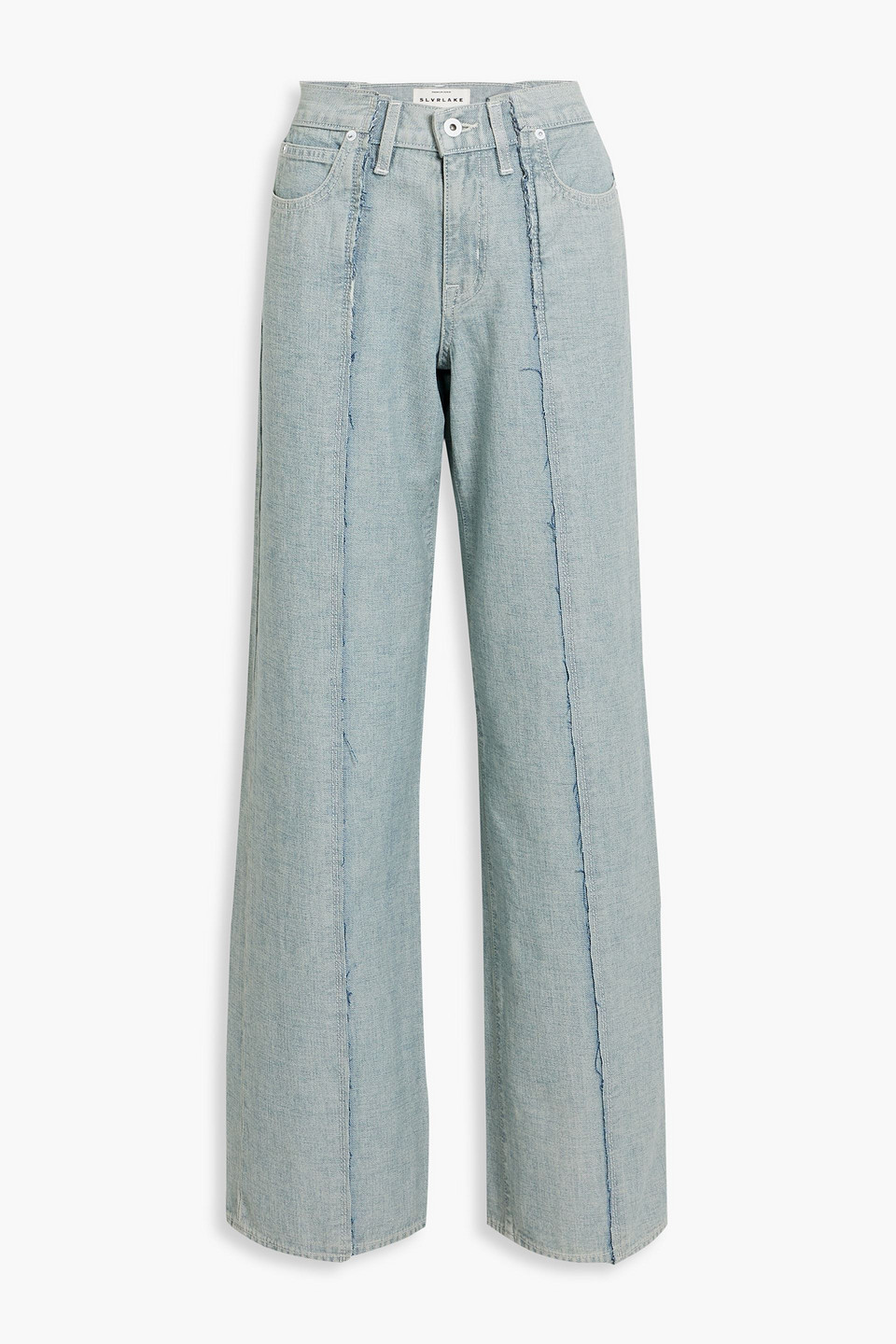 Re-work Mica frayed high-rise wide-leg jeans