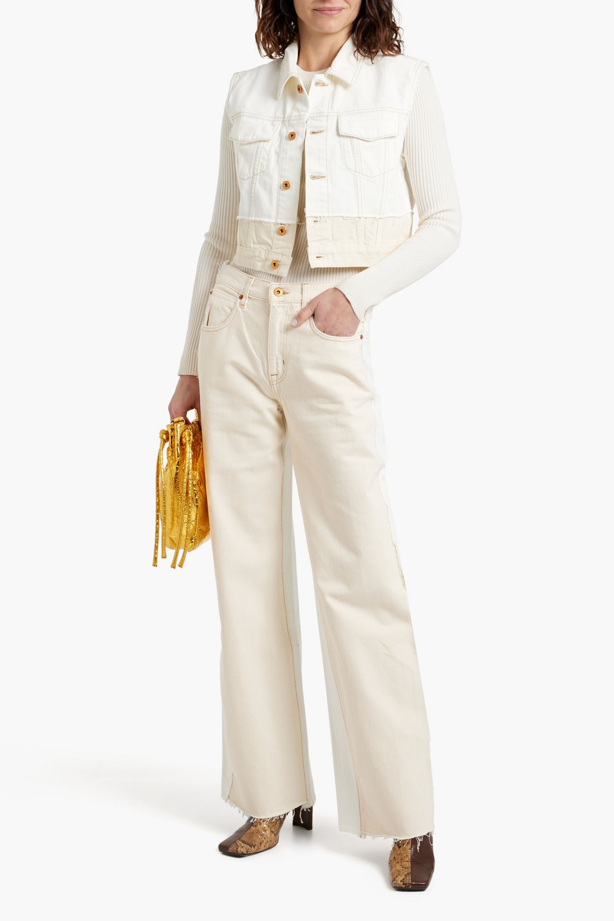 SLVRLAKE Caroline frayed two-tone denim vest
