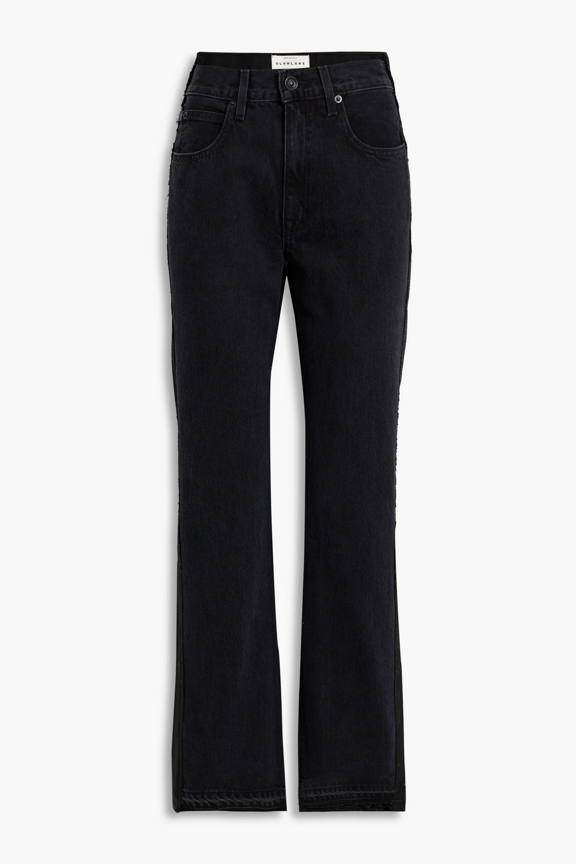 SLVRLAKE London paneled coated high-rise straight-leg jeans thumbnail