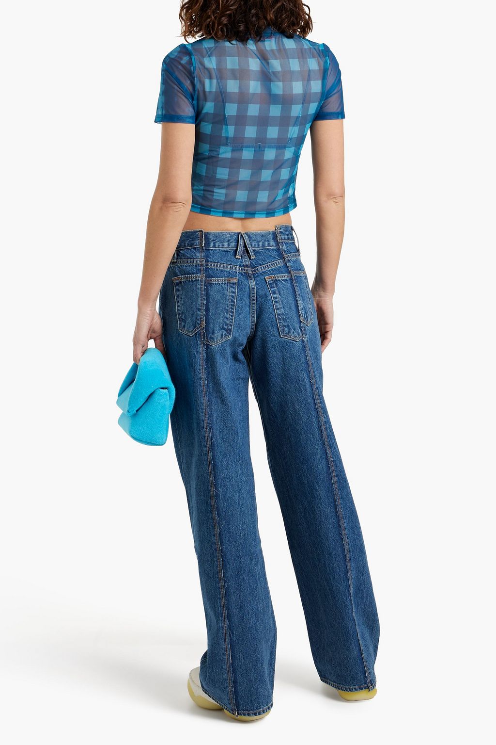 SLVRLAKE Mica paneled low-rise wide-leg jeans
