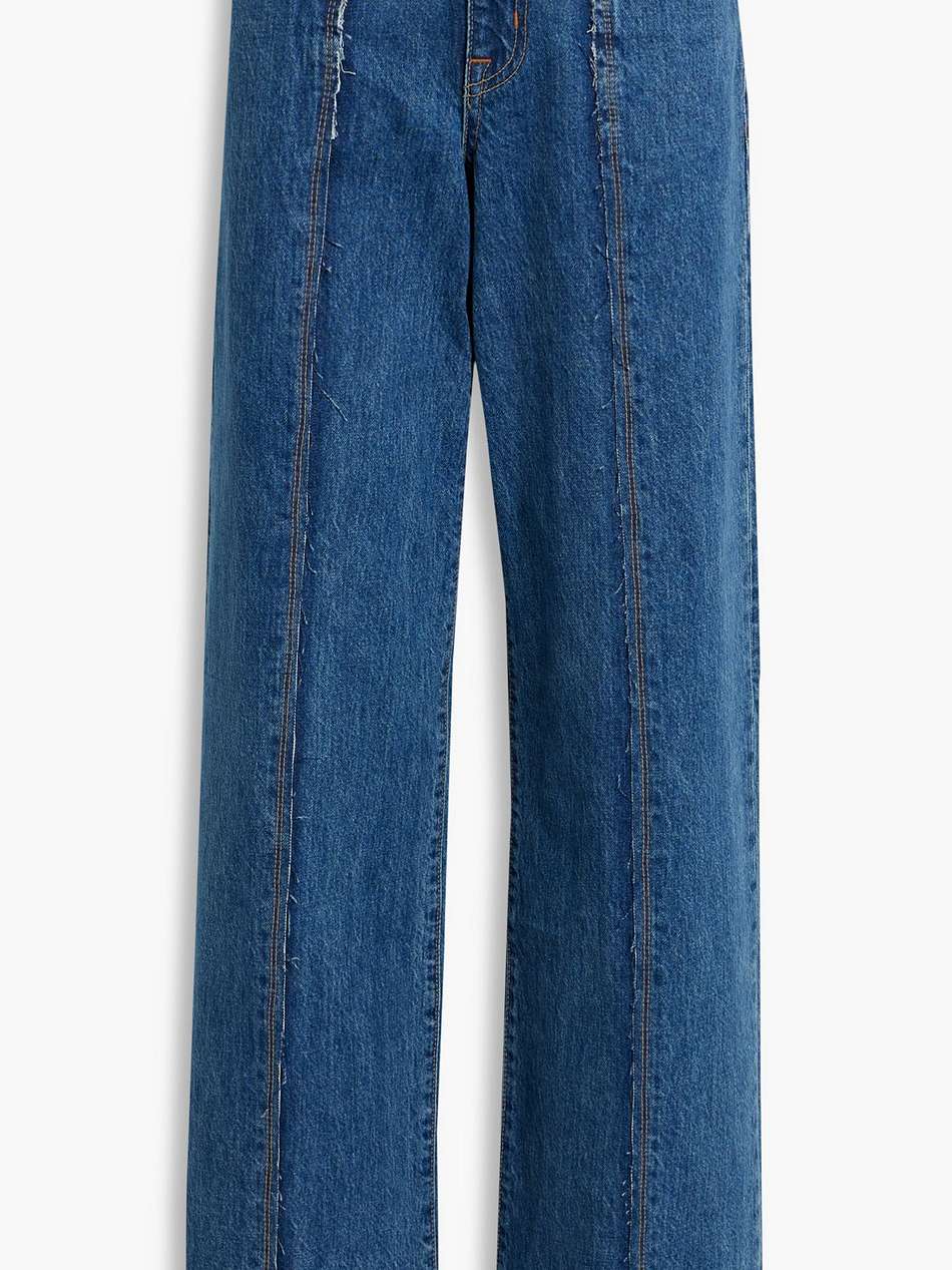 mica paneled low-rise wide-leg jeans