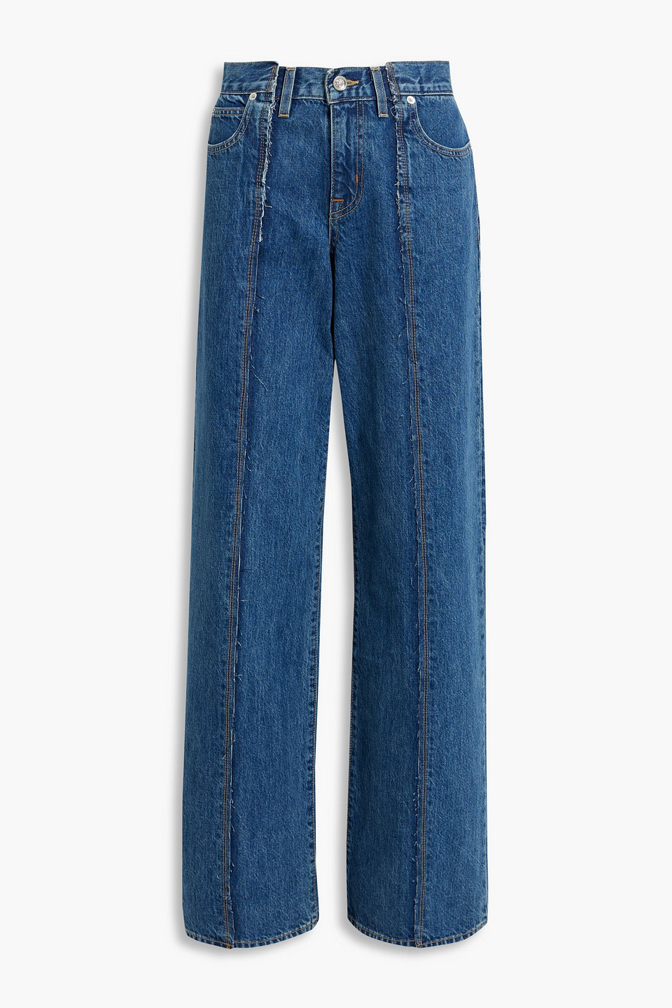 Mica paneled low-rise wide-leg jeans