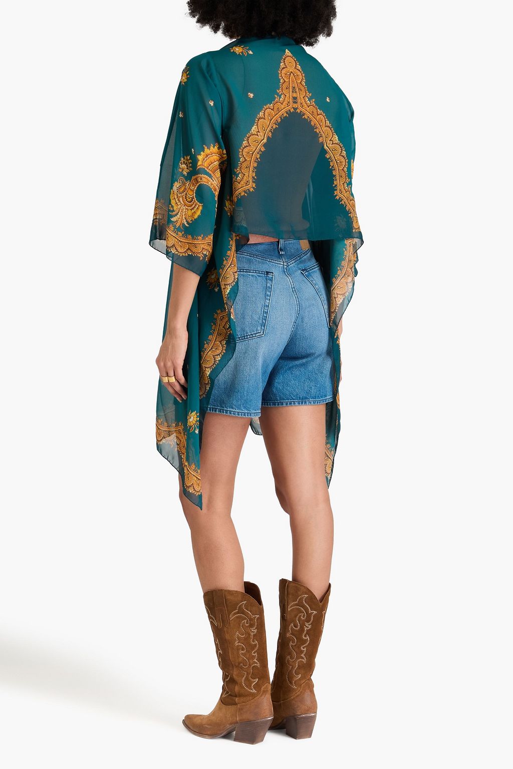 ETRO جاكيت من الجورجيت الحريري مميزة بطبعات