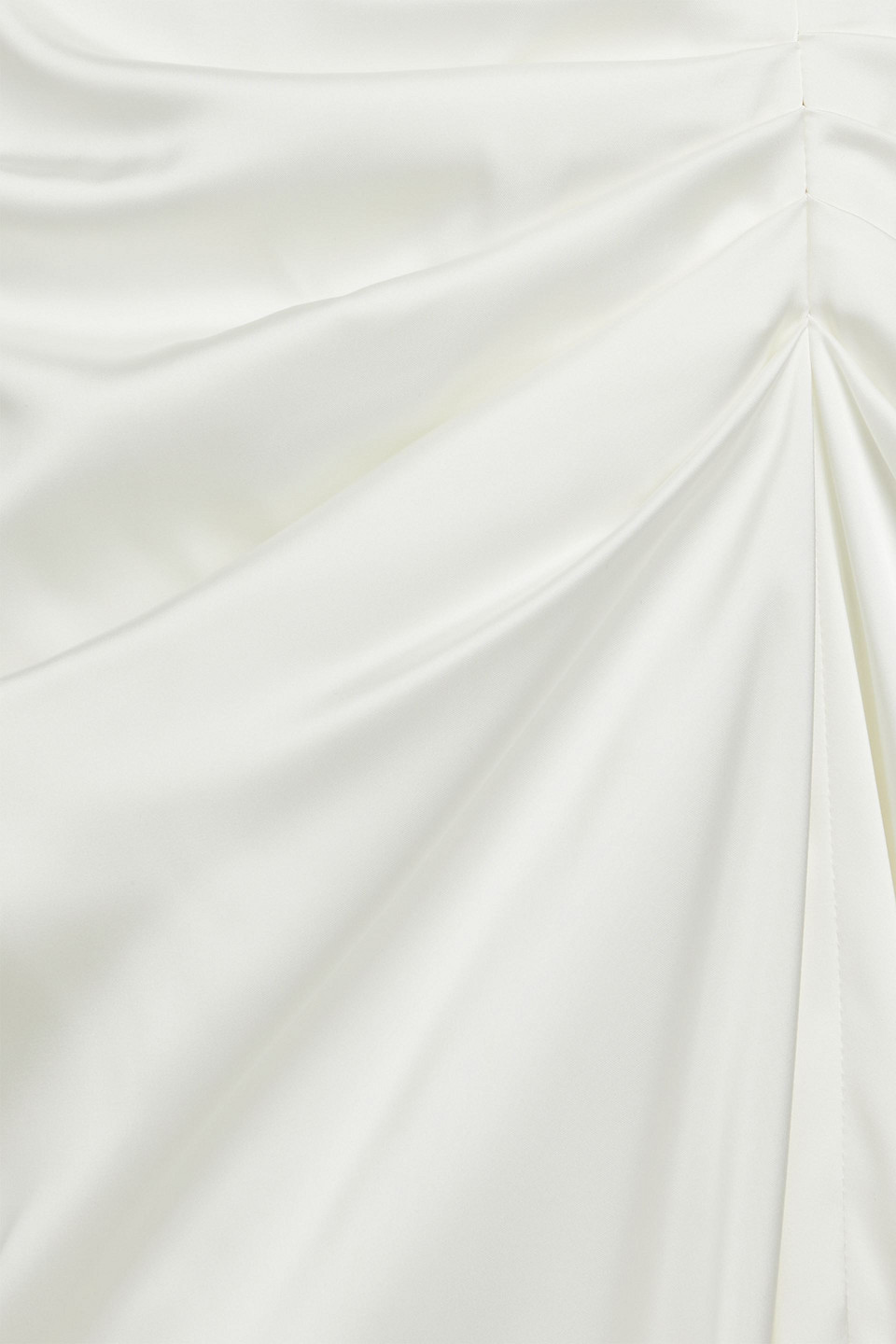 Rhea Costa Athena Schulterfreie Robe Aus Satin Mit Drapierung In Elfenbein
