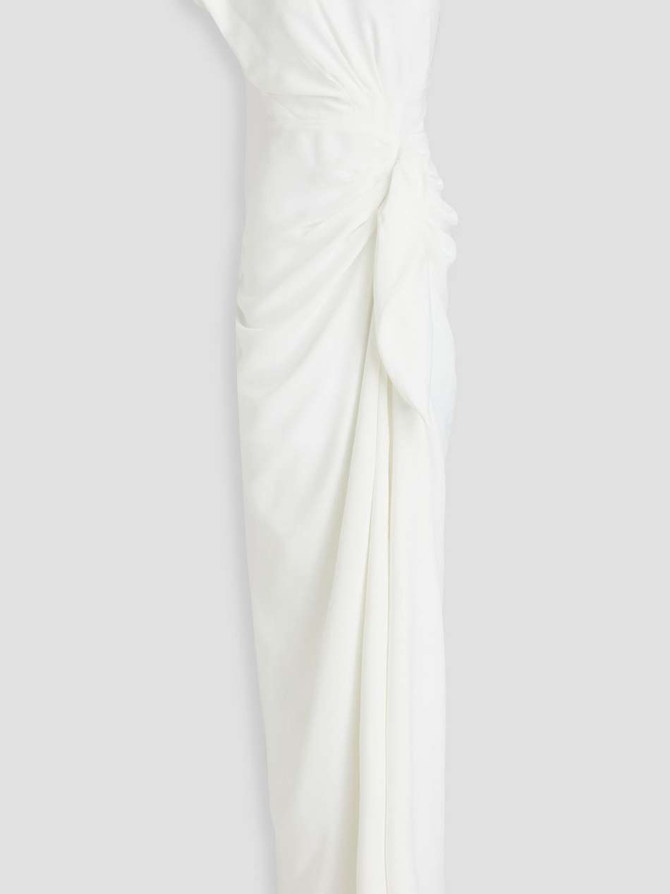 elena one-shoulder draped crepe gown
