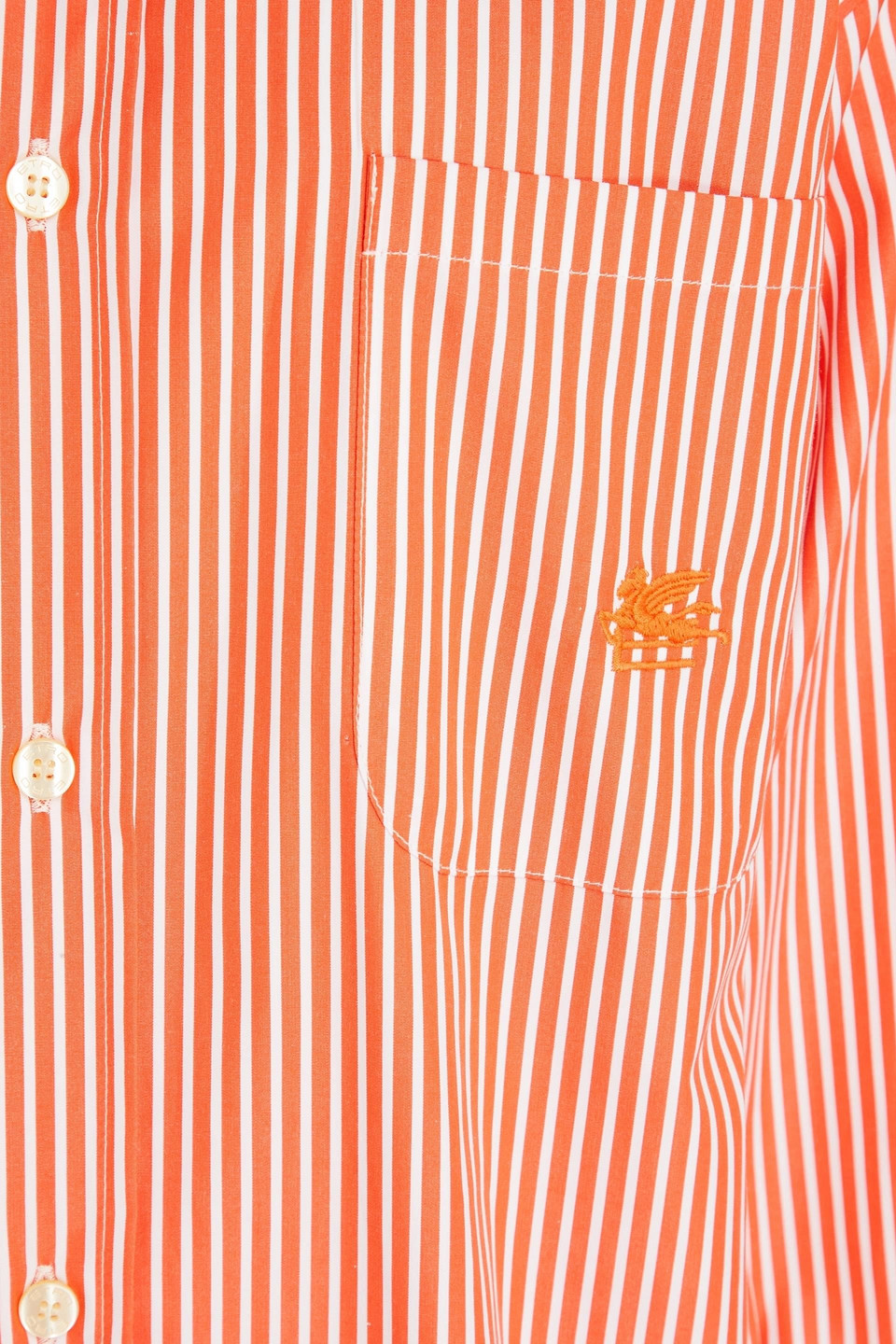 Etro Striped Cotton-poplin Shirt In Tomato Red