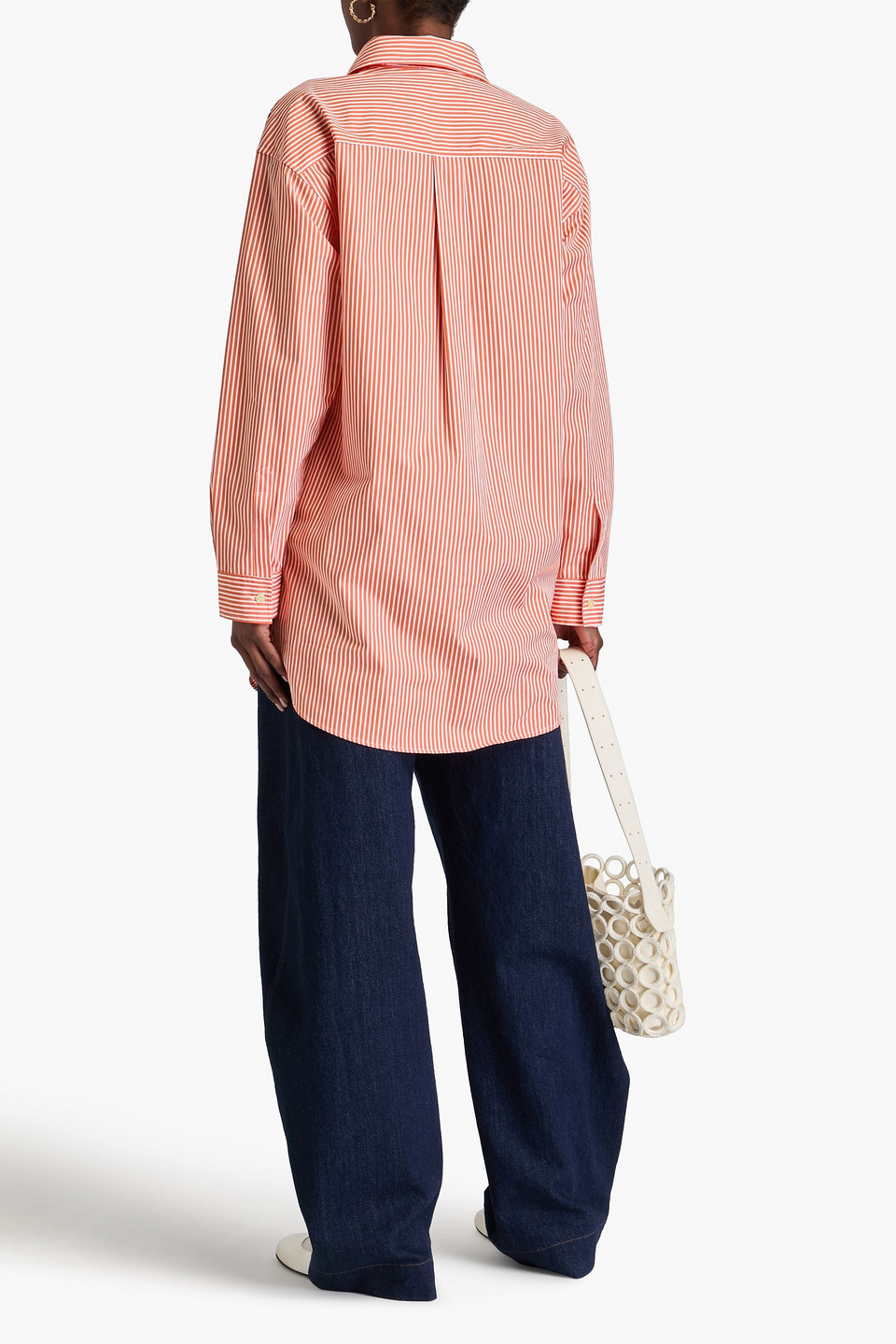 Etro Striped Cotton-poplin Shirt In Tomato Red