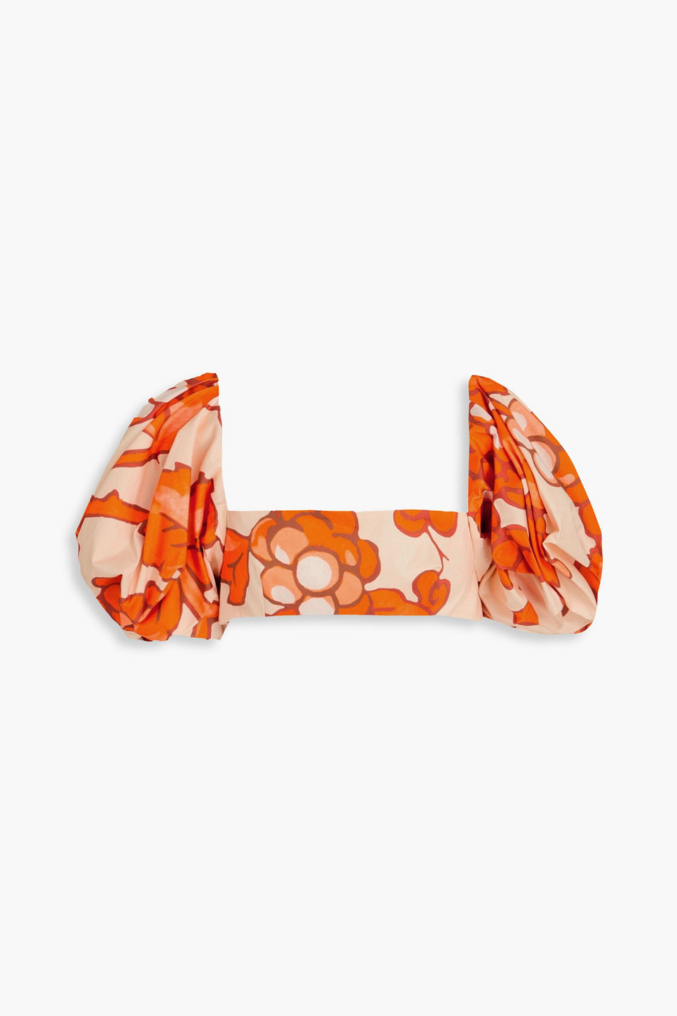 Etro - Cropped floral-print stretch-cotton poplin top - Orange - IT 38