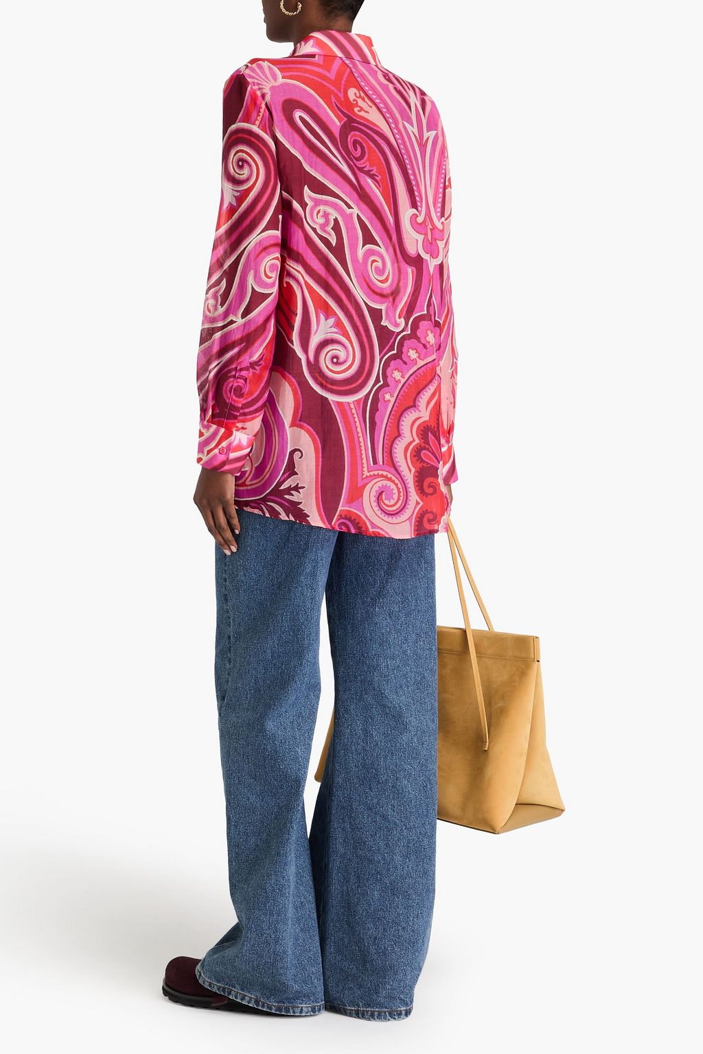 ETRO Printed cotton and silk-blend voile shirt