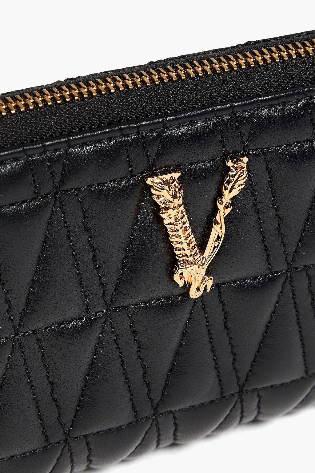 VERSACE Quilted leather continental wallet