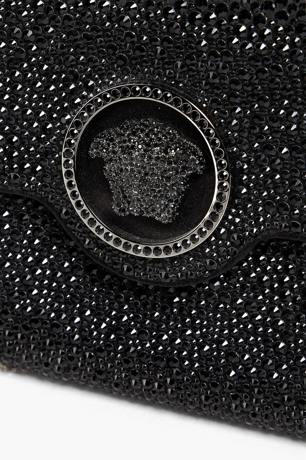 VERSACE La Medusa crystal-embellished satin envelope clutch