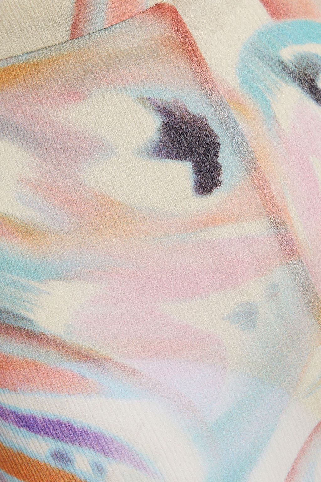 ETRO 프린트 실크 크레퐁 플레어 팬츠