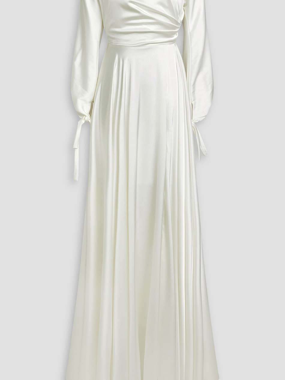 june draped satin gown
