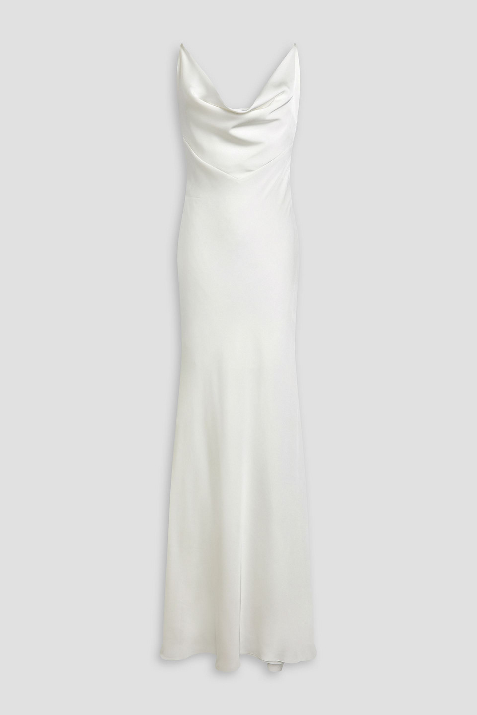 Rhea Costa Paloma Draped Satin Gown In Ivory