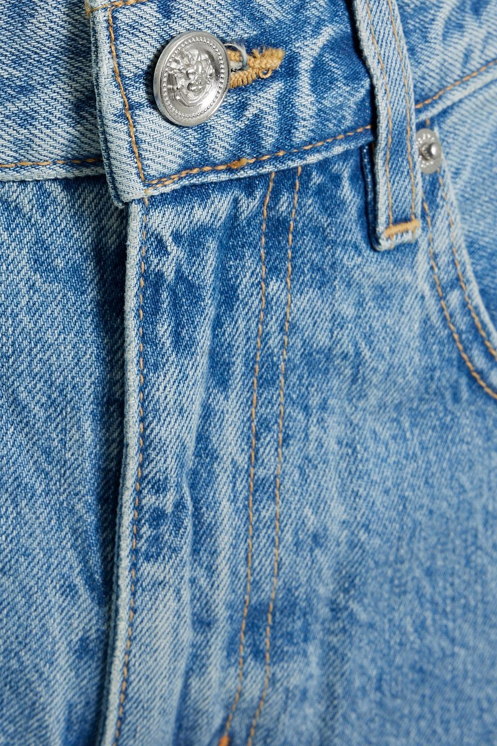 SLVRLAKE Re-work London paneled high-rise straight-leg jeans