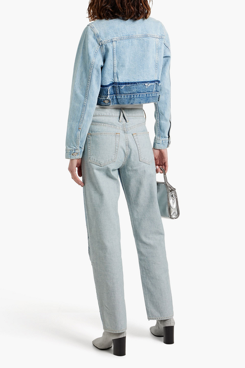 SLVRLAKE RE-WORK LONDON PANELED HIGH-RISE STRAIGHT-LEG JEANS
