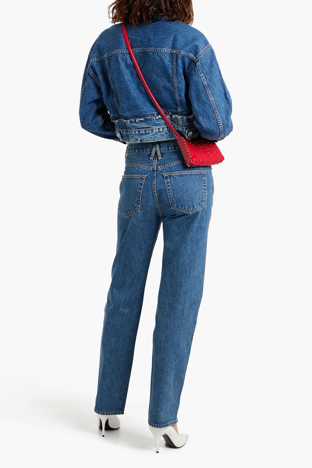 SLVRLAKE Re-work London paneled high-rise straight-leg jeans