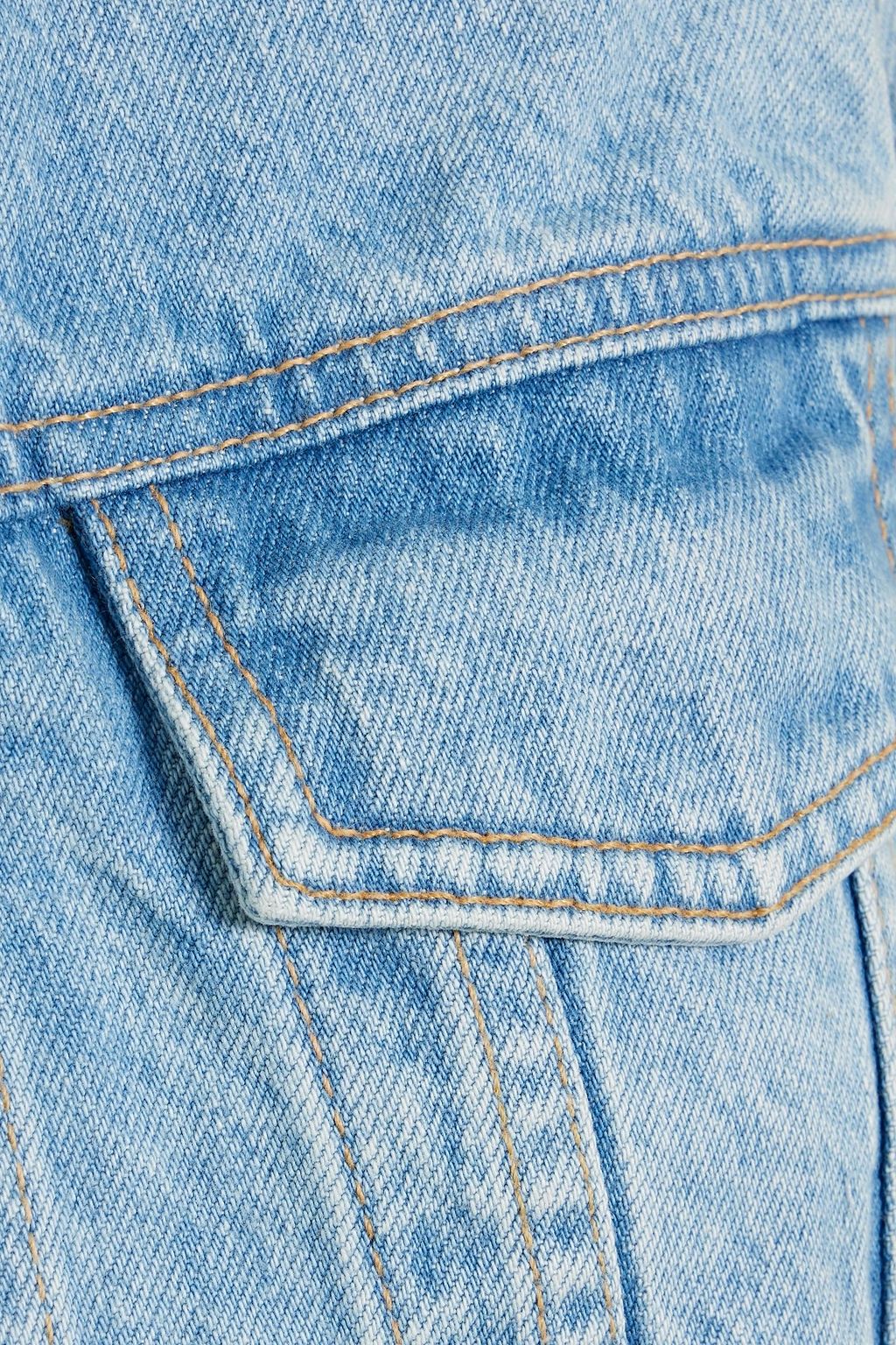 SLVRLAKE Re-work cropped paneled denim jacket
