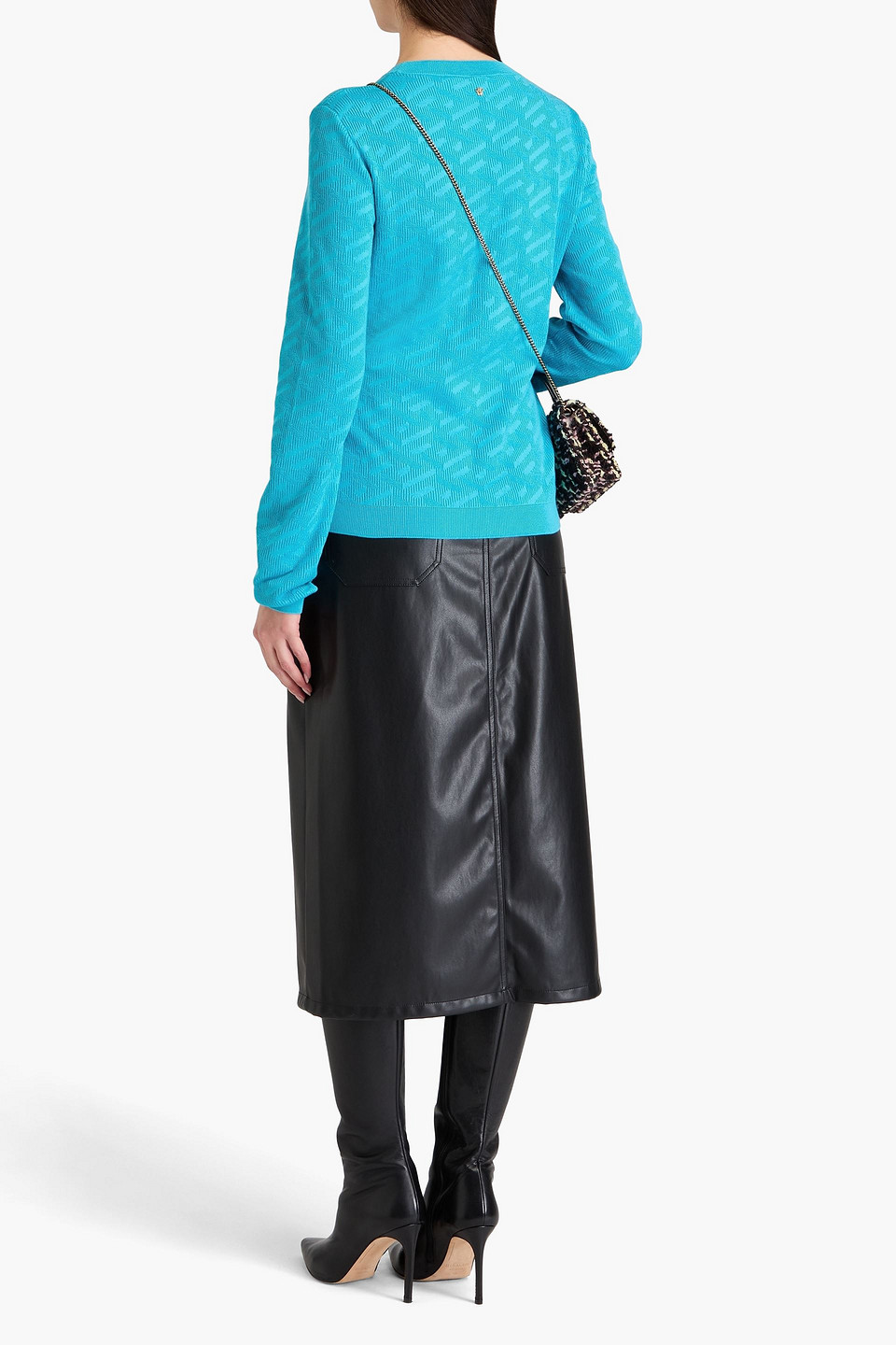  Versace - Pullover Aus Jacquard-strick Aus Einer Seidenmischung - Blau - It 48 