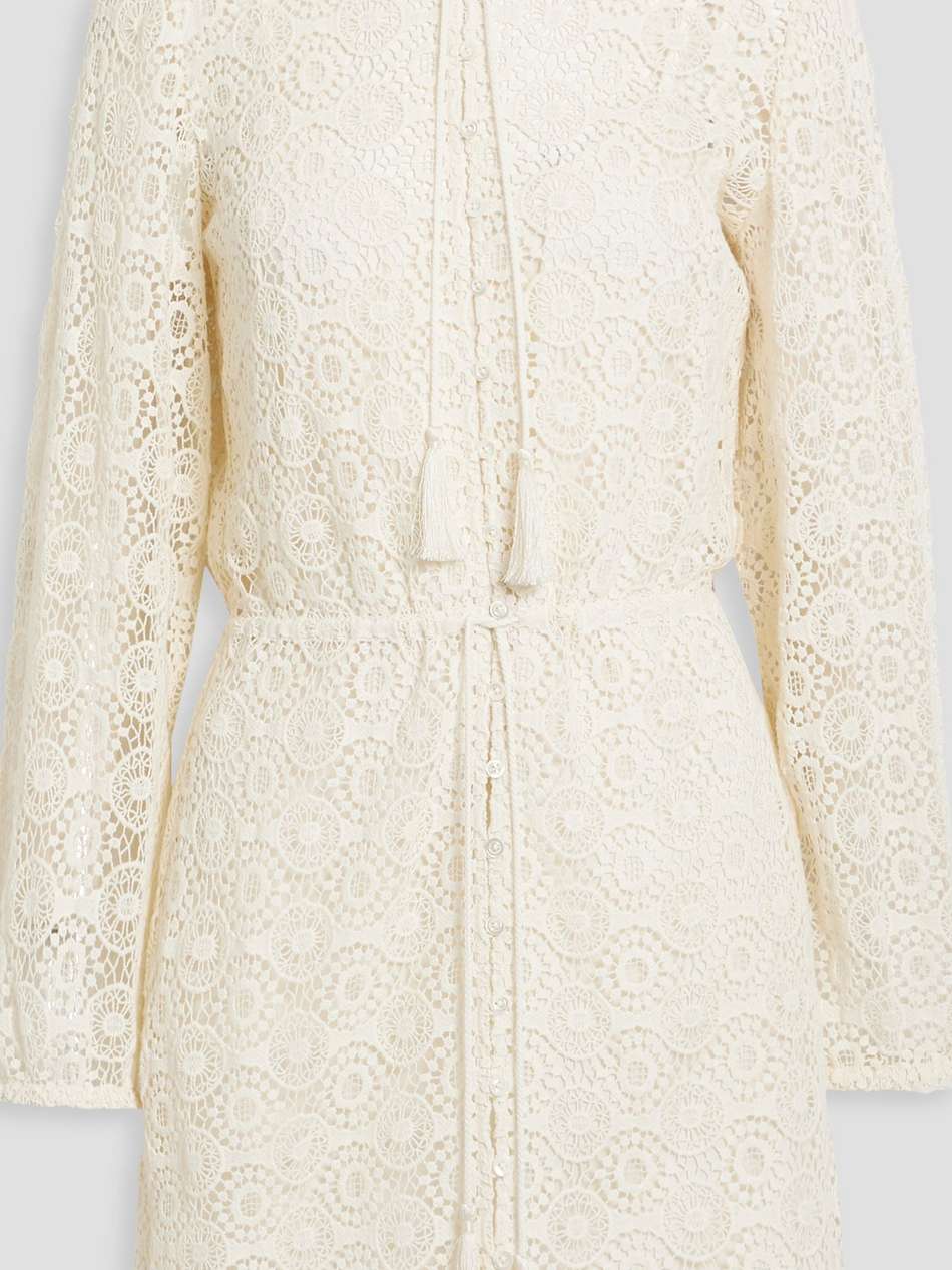 tasseled crocheted cotton mini dress