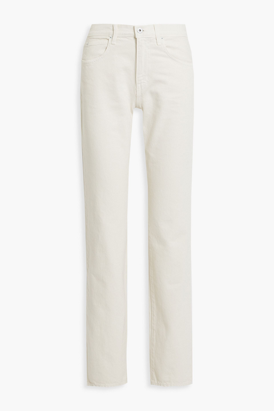 Slvrlake Sophie Rigid Mid-rise Long Straight-leg Jeans In Ivory