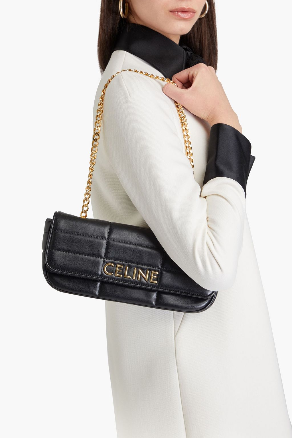 CELINE Quilted leather shoulder bag
